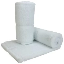 Fleece Leg Wraps White Double Sided Pair