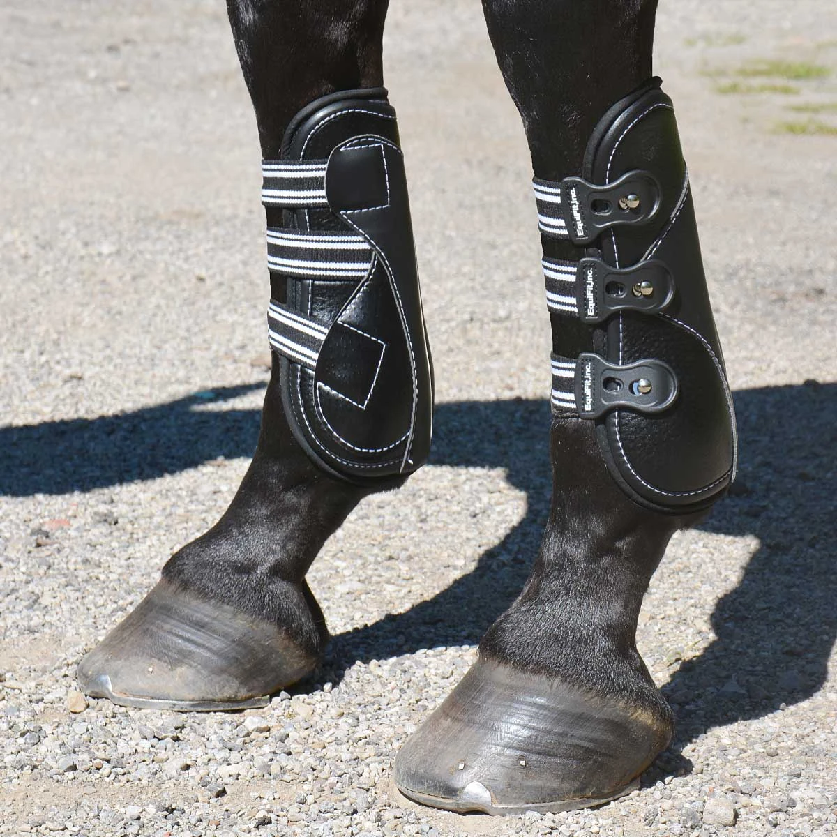 EquiFit D-Teq Open Front Black Ostrich Boots 2 EquiFit D-Teq Open Front Black Ostrich Boots - Image 2